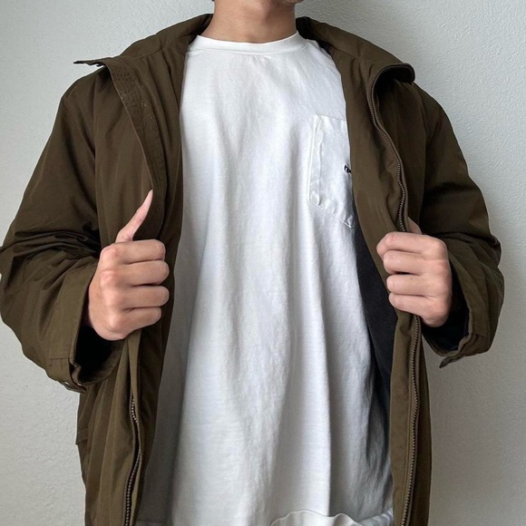 Vintage 2000s Polo Ralph Lauren Logo Embroidered Men's Olive Brown Puffer Jacket - Picture 6 of 7